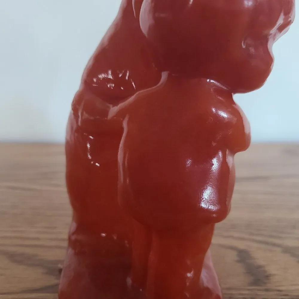 Vintage Novelty Wax Candle - BOY AND GIRL WITH DOG - Vintage Rare UNIQUE